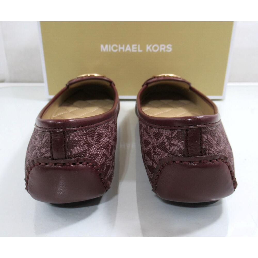 Michael Kors Lillie Moccasin Flat Shoes MK Signature Merlot Burgundy  Size 7.5 - Picture 6 of 9